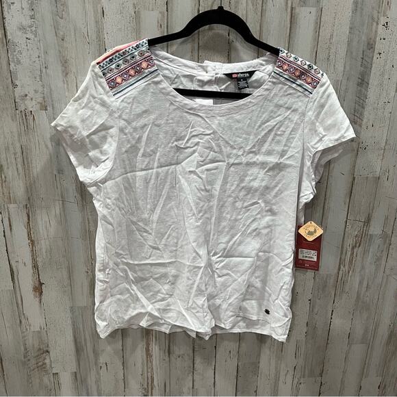 NWT Sherpa Kiran Embroidery Button Back Top Hemp Tencel - Picture 3 of 9